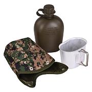 Армейская фляга с кружкой-котелком в чехле камуфляжа Marpat Digital Woodland