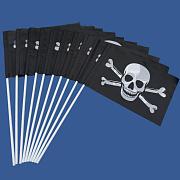 Флажок настольный Пиратский с костями (10 штук)