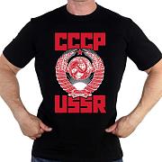 Футболка с гербом СССР - USSR (Черная)