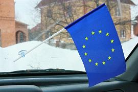 Флажок в машину с присоской Евросоюз