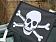 Флаг на машину с кронштейном Пиратский с костями 1