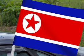 Флаг на машину с кронштейном Северной Кореи