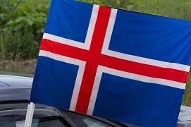 Флаг на машину с кронштейном Исландии 
