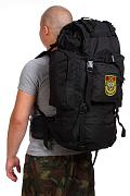 Туристический рюкзак с вышитым шевроном Пограничных Войск (Черный)