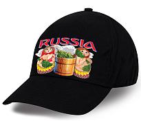 Мужская кепка Russia матрёшки (Черная)